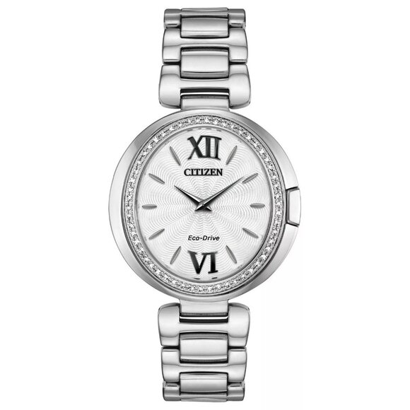 Citizen Eco-Drive Women's Diamond Accent Silver-Tone Watch - Picture 1 of 5